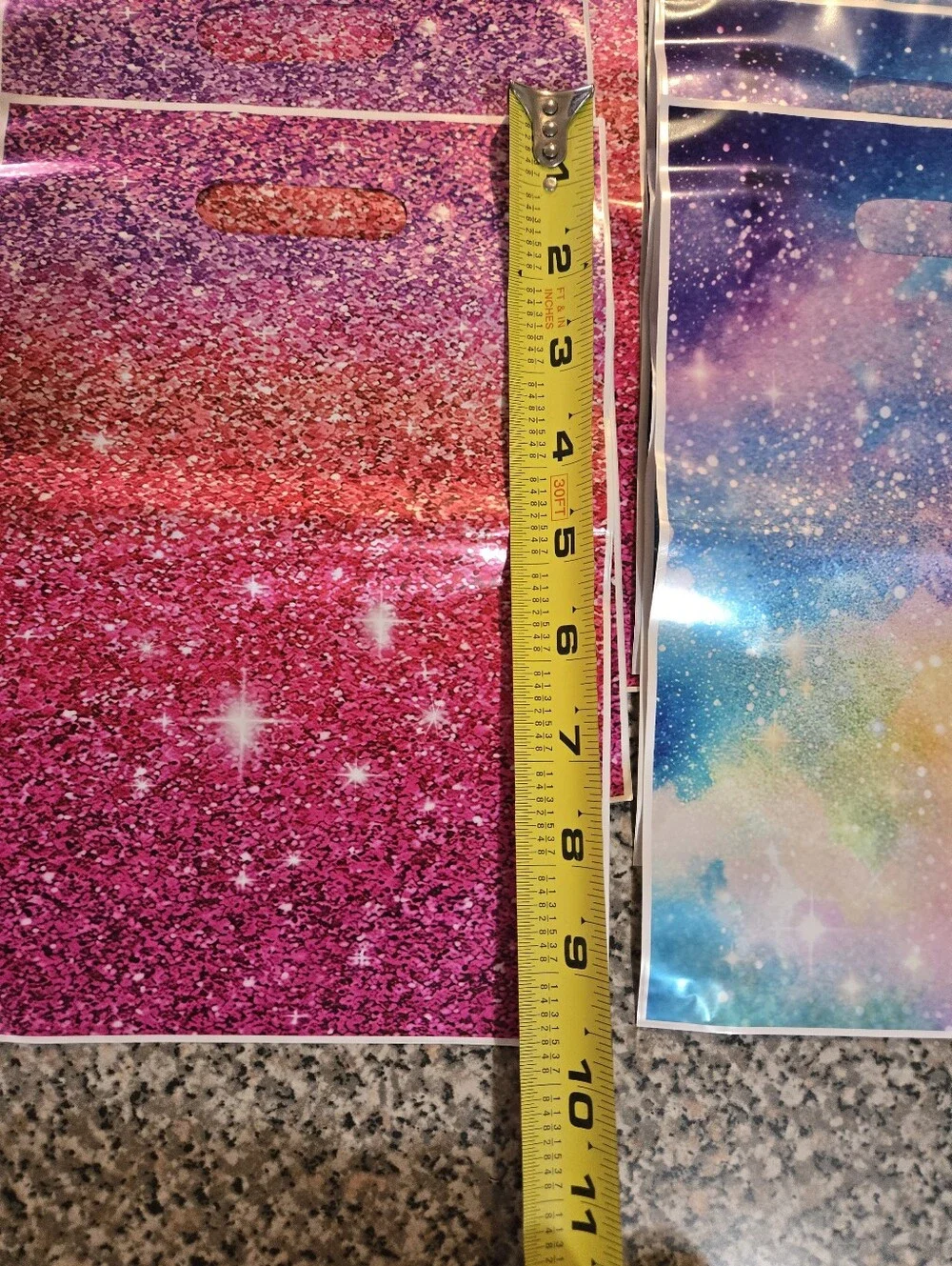 Rainbow Granite Glitter Party Gift Bags - Pack of 10